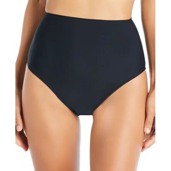 Beyond Control Solid High-Waisted Bikini Bottoms, Black, 6 - Picture 1 of 2